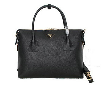 2014 Prada Grainy Calfskin Two-Handle Bag BN0890 black for sale - Click Image to Close